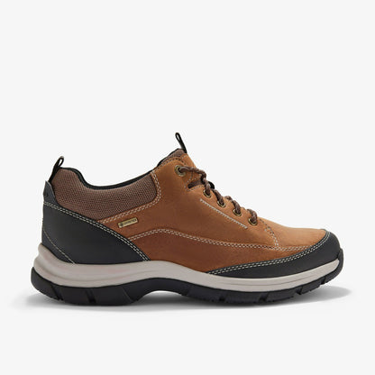 Clarks Men Spypath Lo GORE-TEX Dark Tan Leather