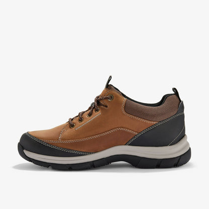 Clarks Men Spypath Lo GORE-TEX Dark Tan Leather