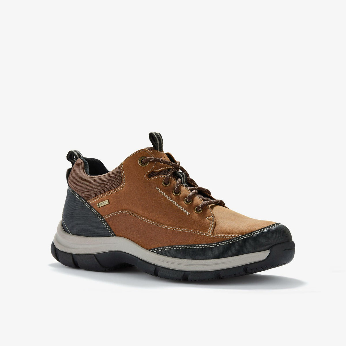Clarks Men Spypath Lo GORE-TEX Dark Tan Leather
