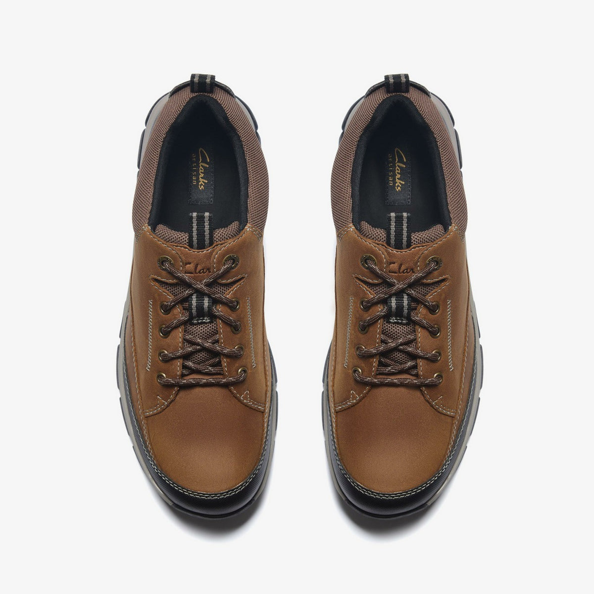 Clarks Men Spypath Lo GORE-TEX Dark Tan Leather