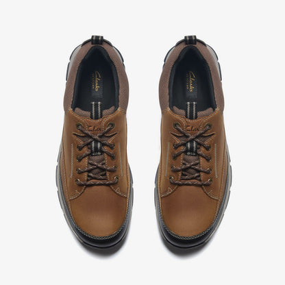 Clarks Men Spypath Lo GORE-TEX Dark Tan Leather