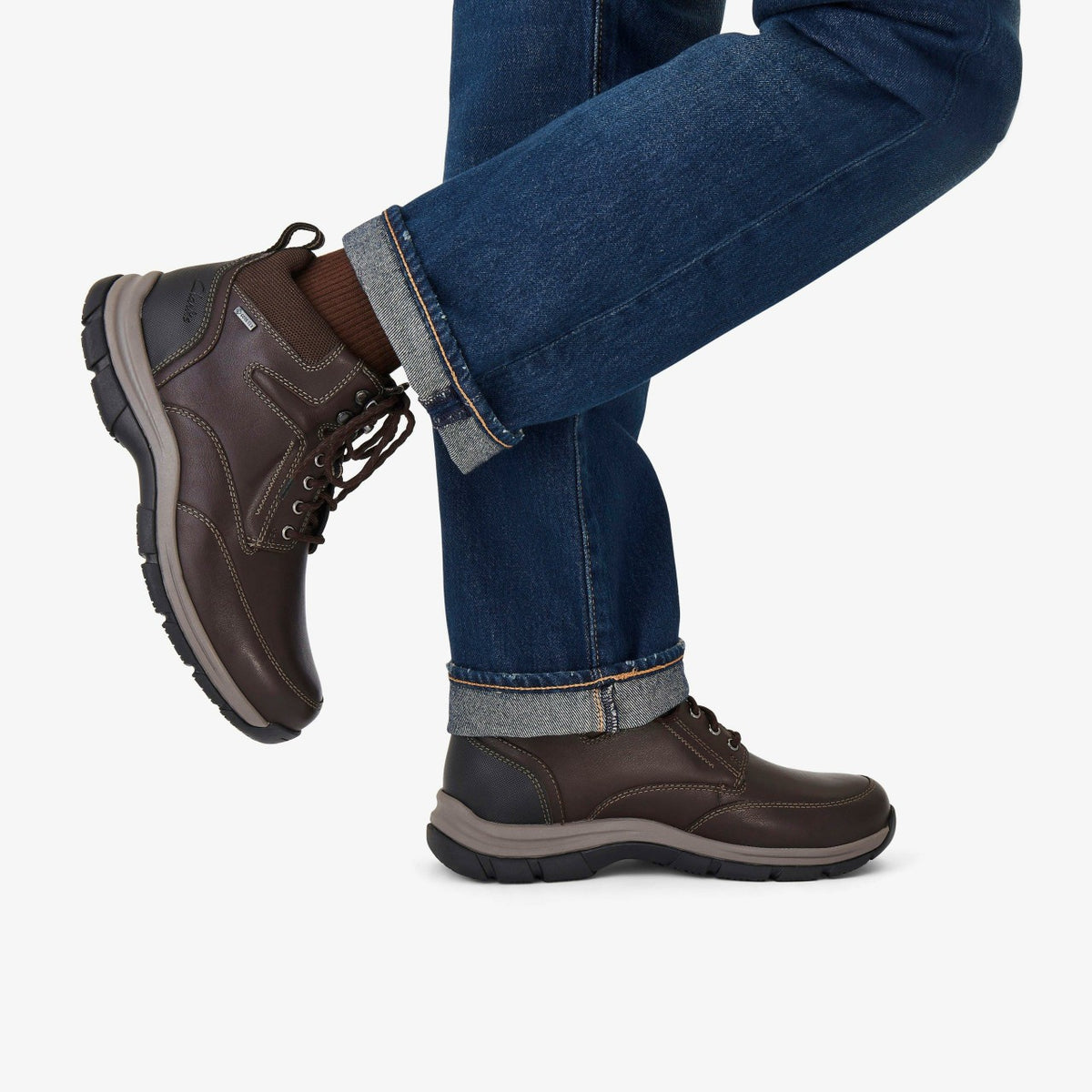 Clarks Men Spypath Hi GORE-TEX Dark Brown Leather