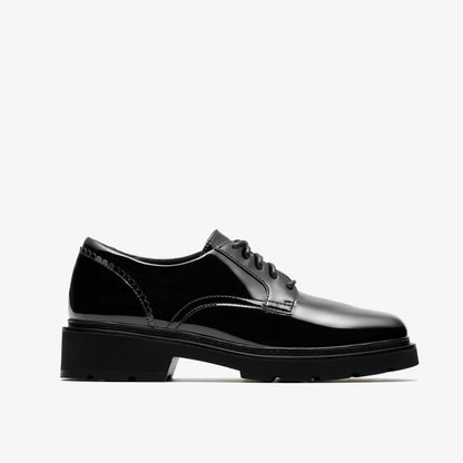 Clarks Women Lauryl Lace Black Patent