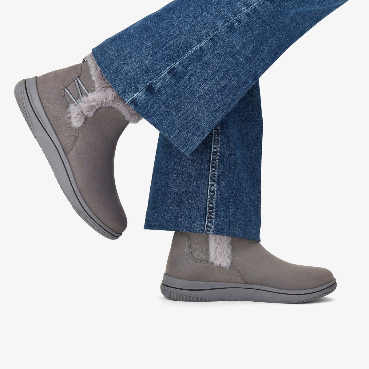 Clarks Women Brinkley Fur Dark Grey Combination