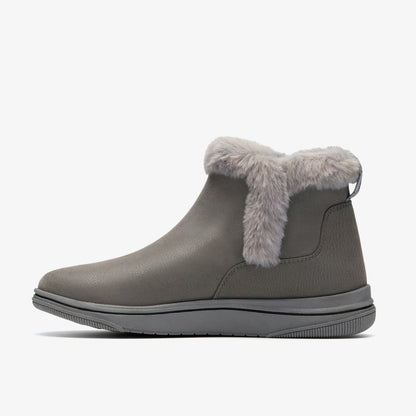 Clarks Women Brinkley Fur Dark Grey Combination