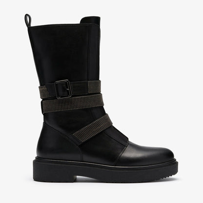 Clarks Women Muster Chain Black Leather