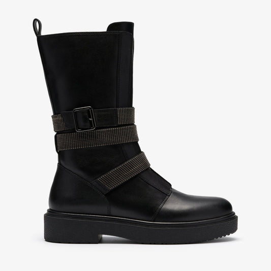 Clarks Women Muster Chain Black Leather