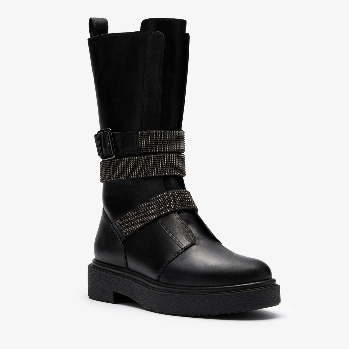 Clarks Women Muster Chain Black Leather