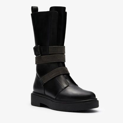 Clarks Women Muster Chain Black Leather
