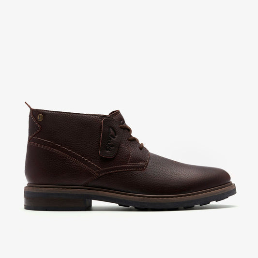 Clarks Men Newford Mid Waterproof Brown Warmlined Leather