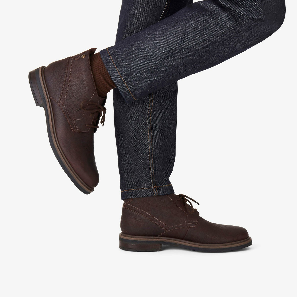 Clarks Men Newford Mid Waterproof Brown Warmlined Leather