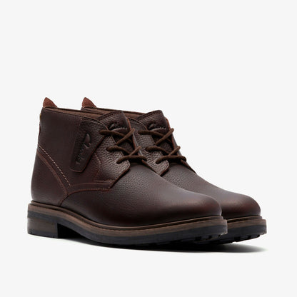 Clarks Men Newford Mid Waterproof Brown Warmlined Leather