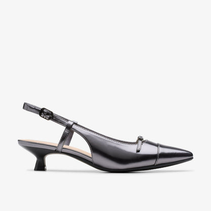 Clarks Women Scarlyt Rowan Dark Pewter Metallic