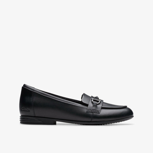 Clarks Kids Finja Loafer Older Black Leather