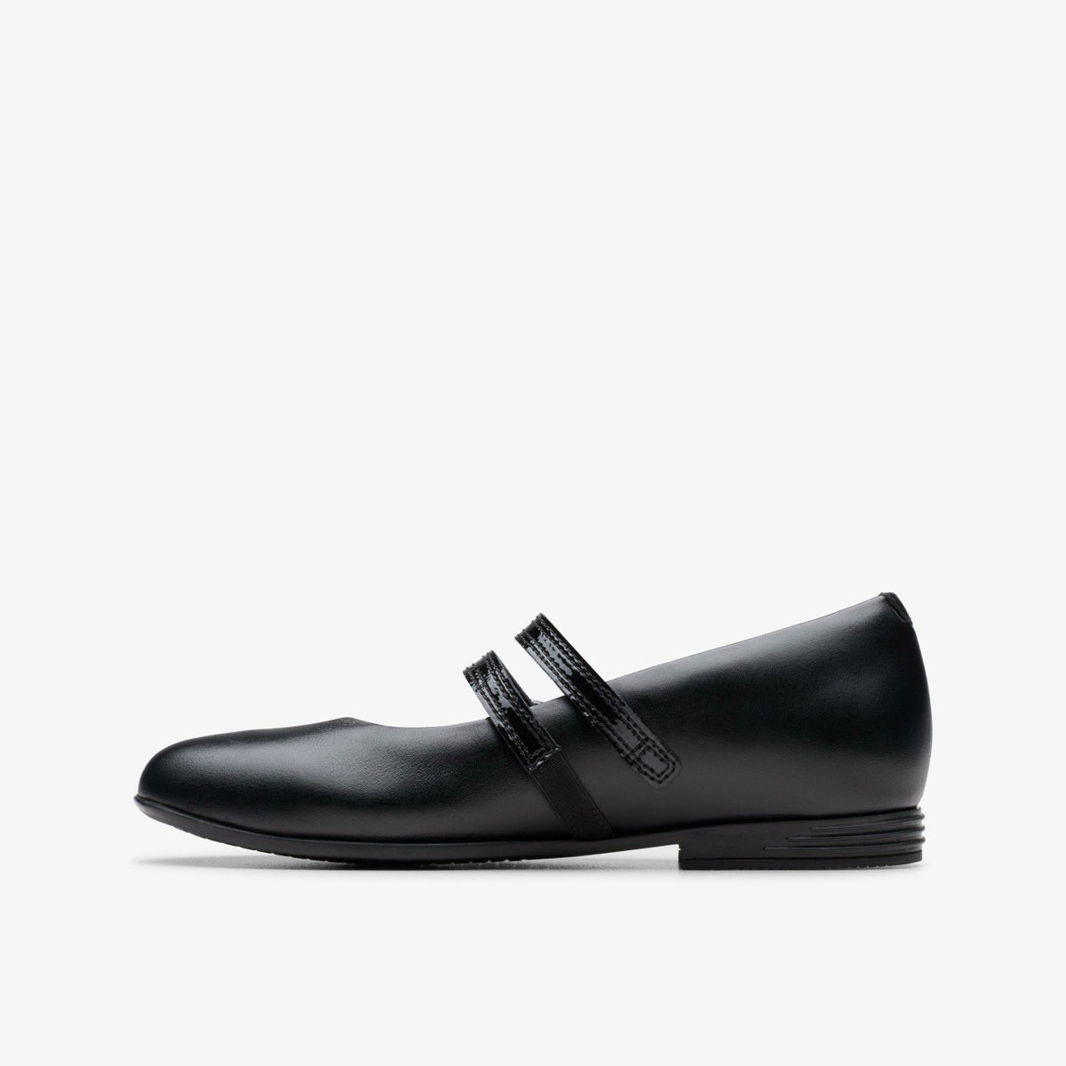 Clarks Kids Finja Bar Older Black Leather