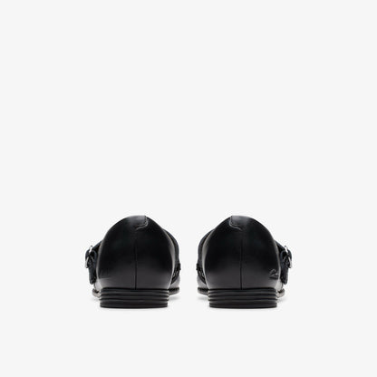 Clarks Kids Finja Bar Older Black Leather