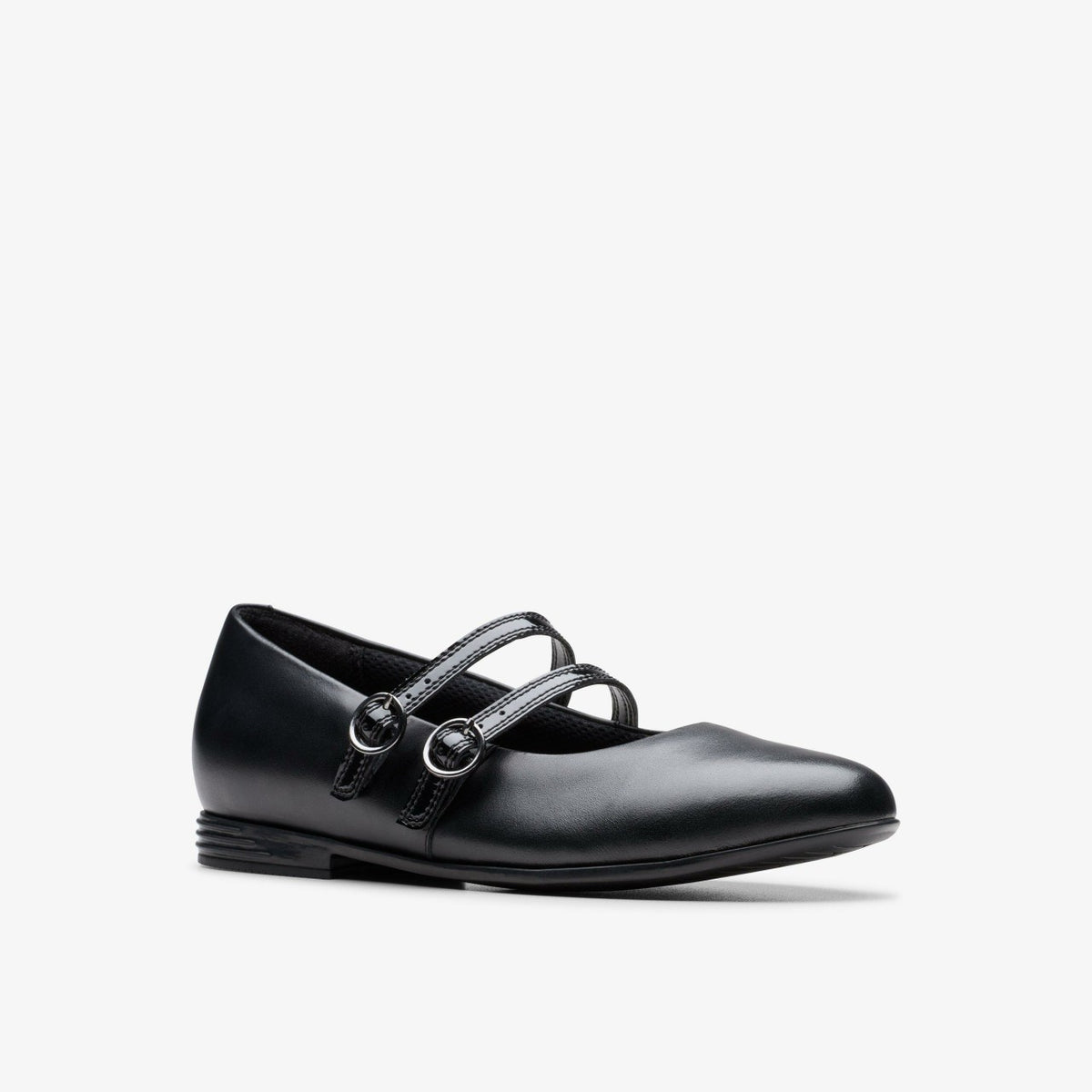 Clarks Kids Finja Bar Youth Black Leather