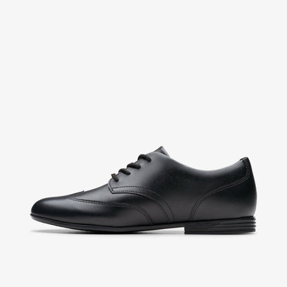 Clarks Kids Finja Wing Youth Black Leather