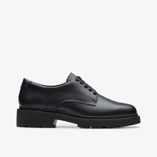 Clarks Kids Eris Pure Youth Black Leather