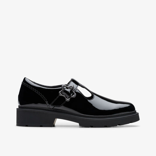 Clarks Kids Eris Hope Youth Black Patent
