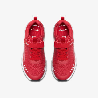 Clarks Kids Deyes Dash Kid Red Synthetic