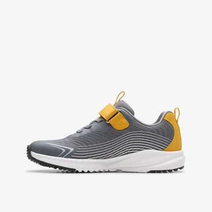 Clarks Kids Deyes Dash Kid Grey Synthetic