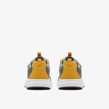Clarks Kids Deyes Dash Kid Grey Synthetic