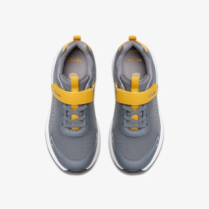 Clarks Kids Deyes Dash Kid Grey Synthetic