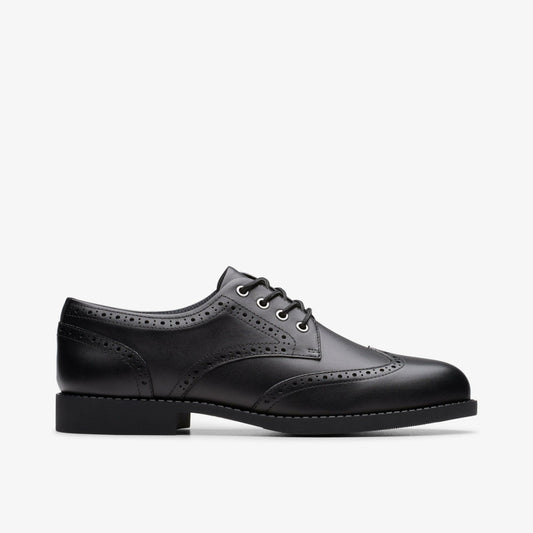 Clarks Kids Tapa Pure Youth Black Leather