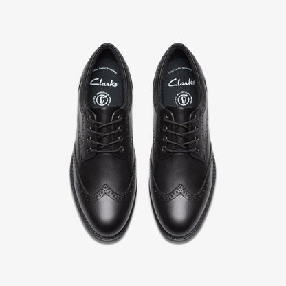 Clarks Kids Tapa Pure Youth Black Leather