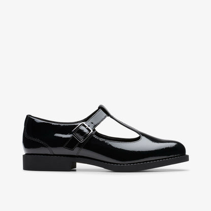 Clarks Kids Tapa Hope Youth Black Patent