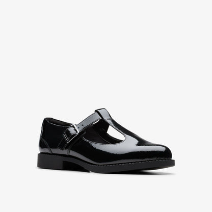 Clarks Kids Tapa Hope Youth Black Patent
