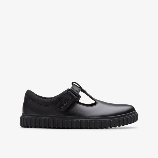 Clarks Kids Cove Hope Kid Black Leather