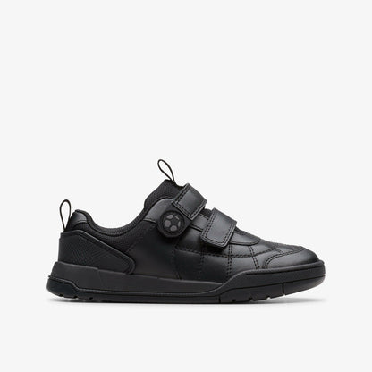 Clarks Kids Laser Cross Kid Black Leather