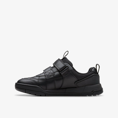 Clarks Kids Laser Cross Kid Black Leather