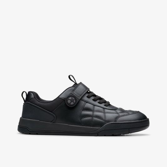 Clarks Kids Laser Cross Youth Black Leather