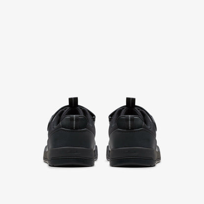 Clarks Kids Laser Cross Youth Black Leather