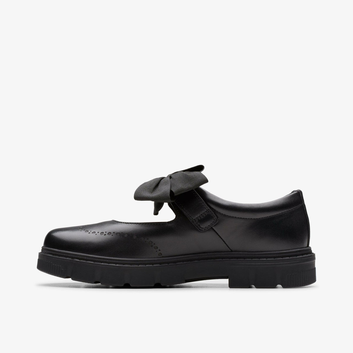 Clarks Kids Lorcam Jane Youth Black Leather