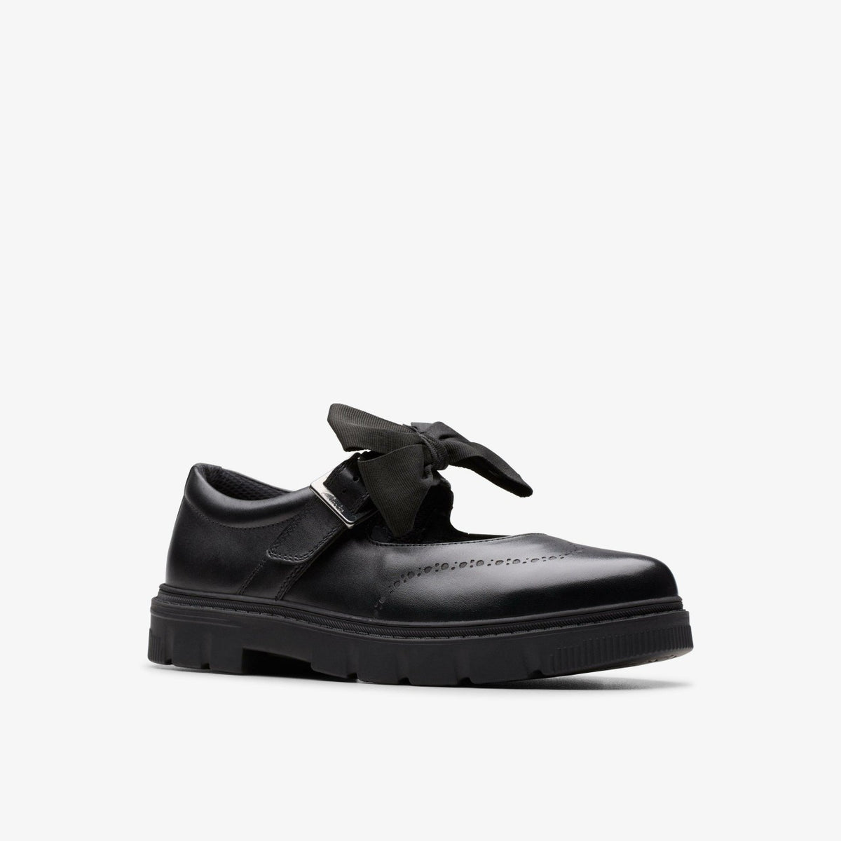 Clarks Kids Lorcam Jane Youth Black Leather