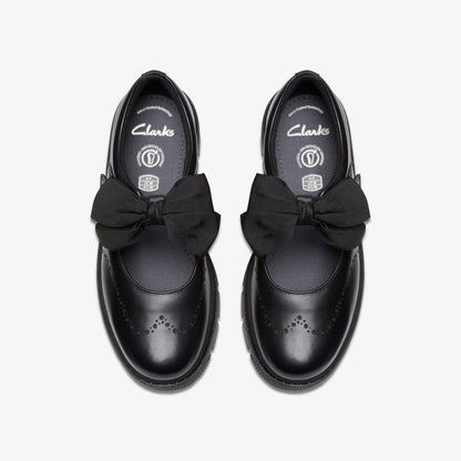 Clarks Kids Lorcam Jane Youth Black Leather