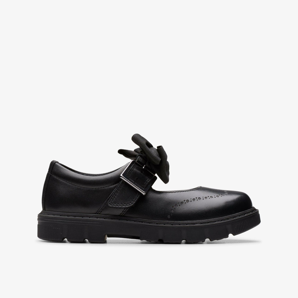 Clarks Kids Lorcam Jane Kid Black Leather