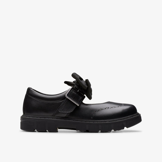 Clarks Kids Lorcam Jane Kid Black Leather