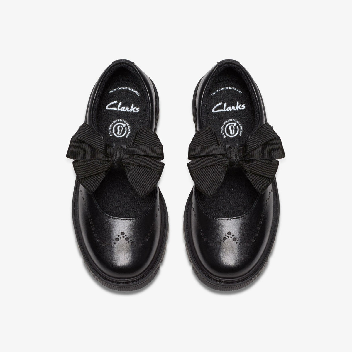 Clarks Kids Lorcam Jane Kid Black Leather