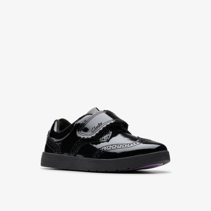 Clarks Kids Disco Skip Kid Black Patent
