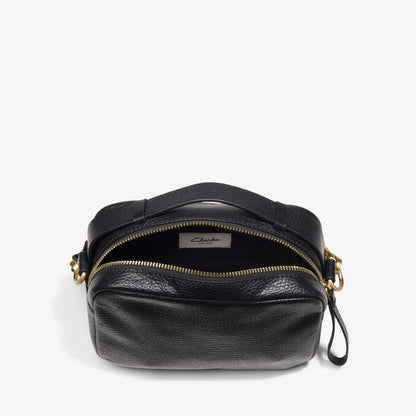 Clarks Women Camera Cross Black Leather