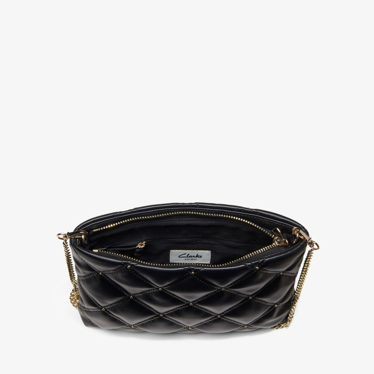 Clarks Women Dress Pouch Black Quilted