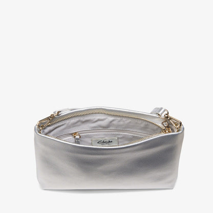 Clarks Women Pouch Bag Silver
