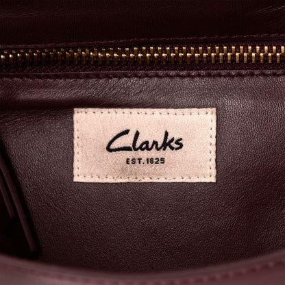 Clarks Women Twist Midi Burgundy Leather