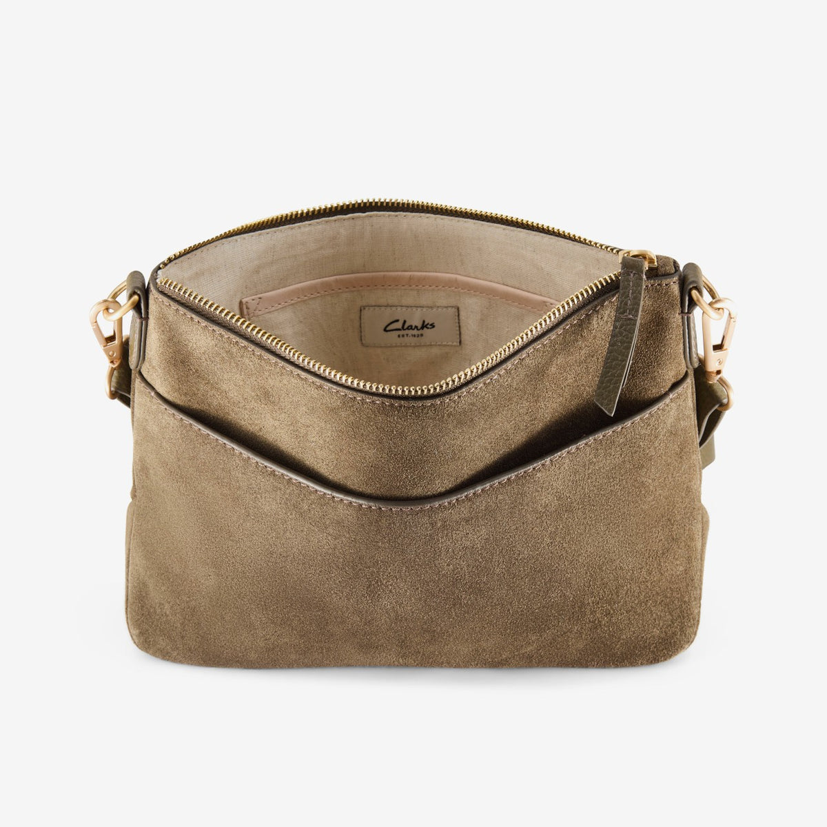 Clarks Women Willow Cross Olive Suede