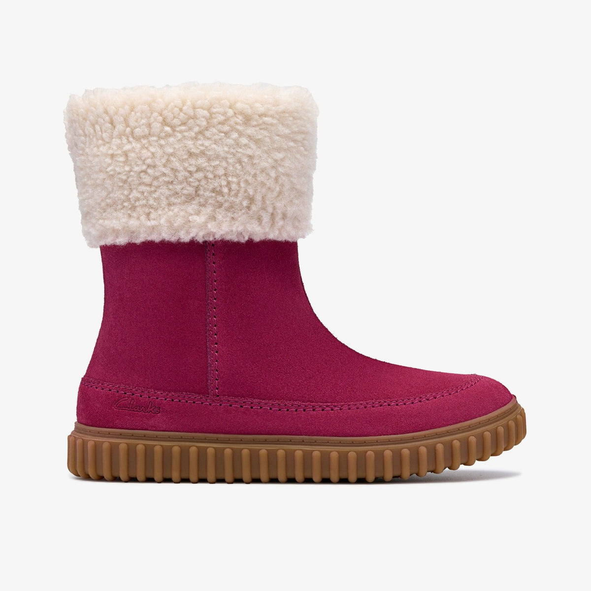 Clarks Kids Cove Snug Kid Berry Suede